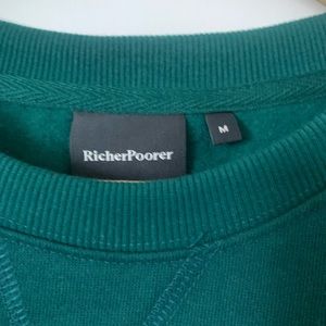 NWT Richer Poorer Men’s recycled crew sweatshirt green